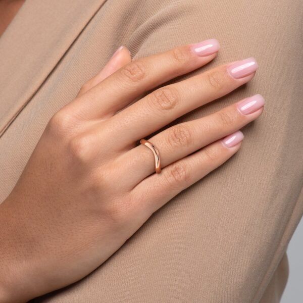 Plain Curved Wedding Band - Image 7