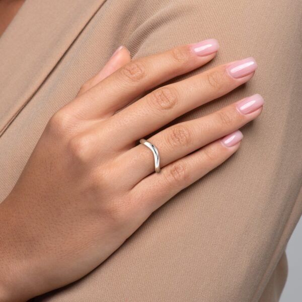 Plain Curved Wedding Band - Image 6