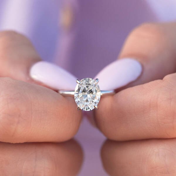 3ct Oval Moissanite With Hidden Halo - Image 2