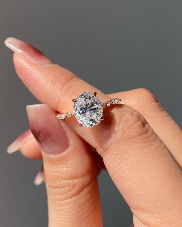2ct Oval Moissanite with Accent stones