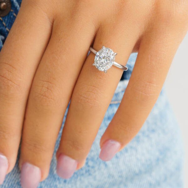 3ct Oval Moissanite With Hidden Halo - Image 4