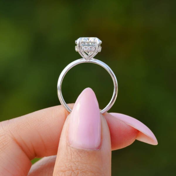 3ct Oval Moissanite With Hidden Halo - Image 3