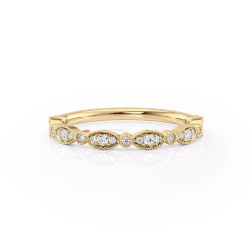 Art Deco Half Eternity Wedding Band