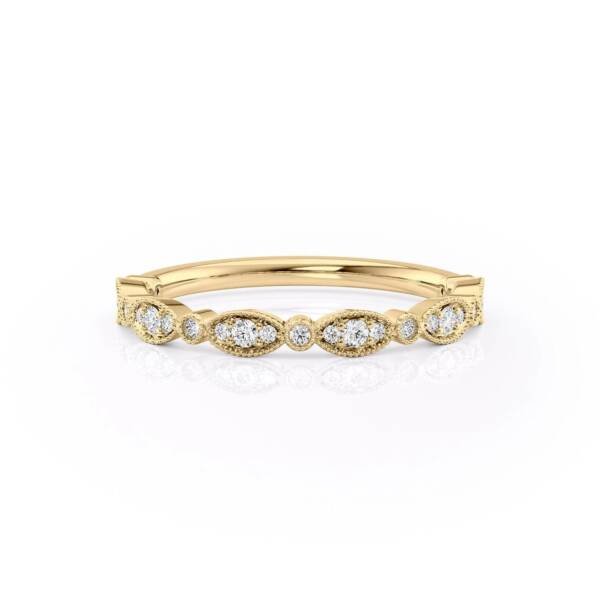 Art Deco Half Eternity Wedding Band