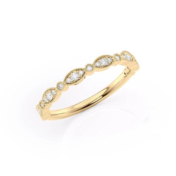 Art Deco Half Eternity Wedding Band - Image 2