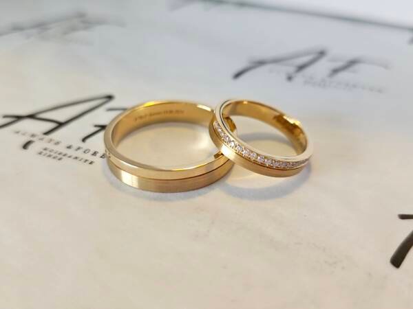 Matching 14k Gold Wedding Bands for Him & Her - Image 3