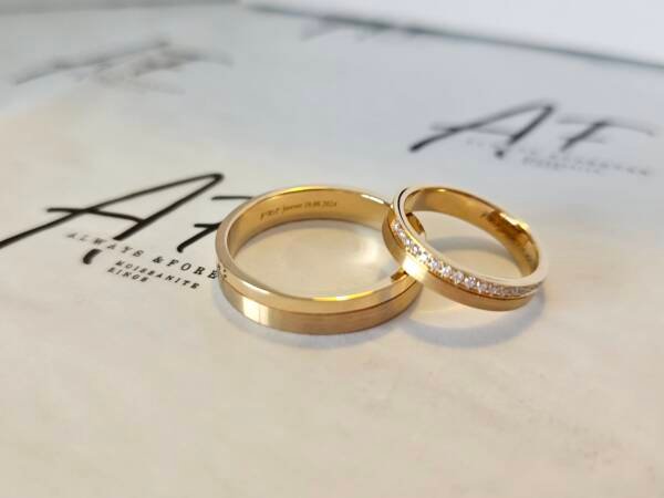 Matching 14k Gold Wedding Bands for Him & Her - Image 4
