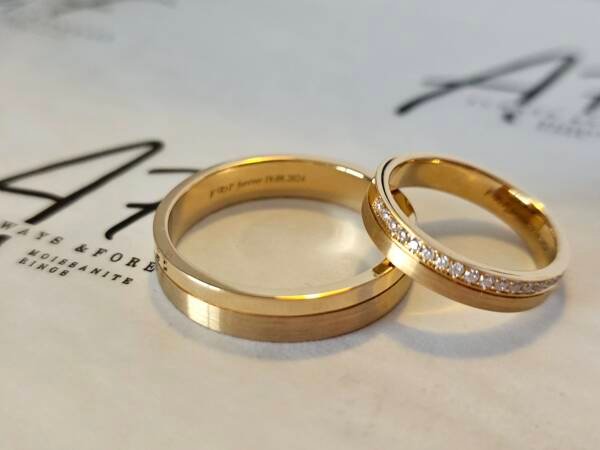 Matching 14k Gold Wedding Bands for Him & Her - Image 6