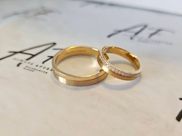 Matching 14k Gold Wedding Bands for Him & Her - Image 5