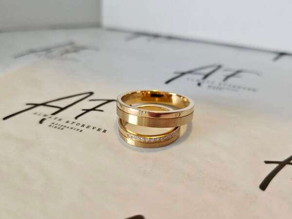 Matching 14k Gold Wedding Bands for Him & Her - Image 2