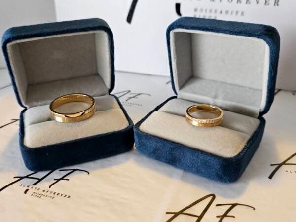 Matching 14k Gold Wedding Bands for Him & Her - Image 7