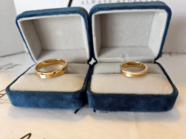 Matching 14k Gold Wedding Bands for Him & Her - Image 8