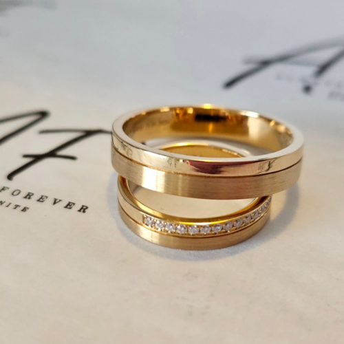 Matching 14k Gold Wedding Bands for Him & Her