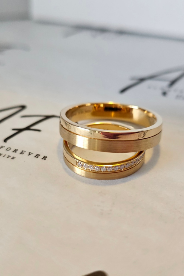 Matching 14k Gold Wedding Bands for Him & Her