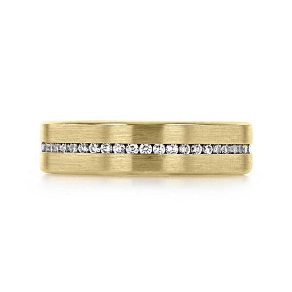 Moissanite Satin Men's Wedding Band - Image 3