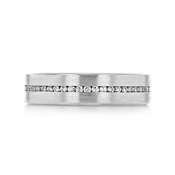 Moissanite Satin Men's Wedding Band