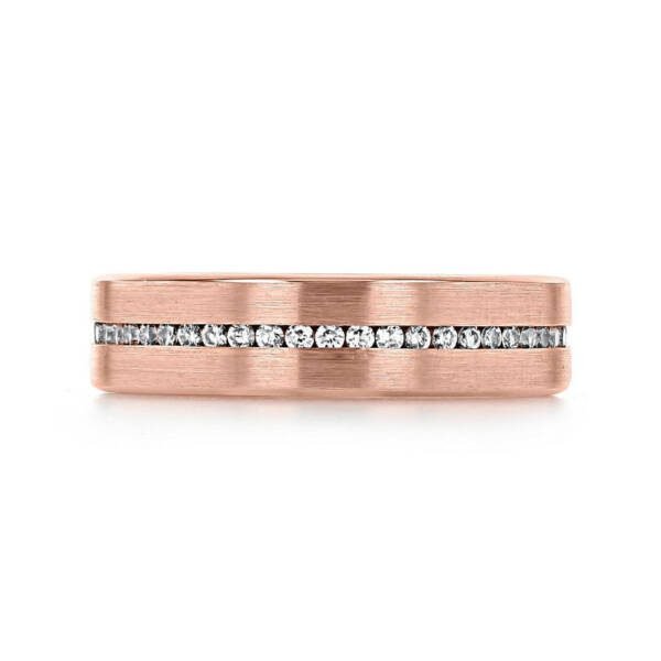 Moissanite Satin Men's Wedding Band - Image 2