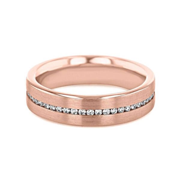 Moissanite Satin Men's Wedding Band - Image 4