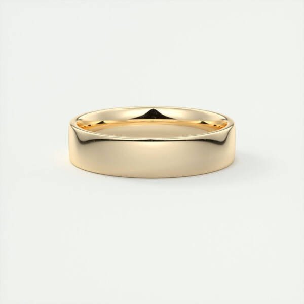 5mm Polished Finish Regular Yellow Gold Men's Band - Image 5