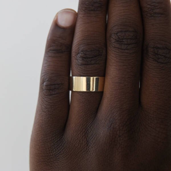 Satin-Finish Classic Yellow Gold Men's Band - Image 3