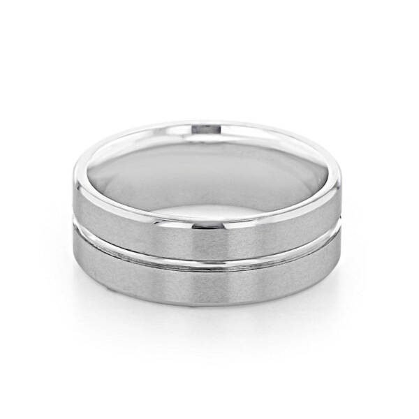 Men's Brushed Finish Classic Wedding Band - Image 2