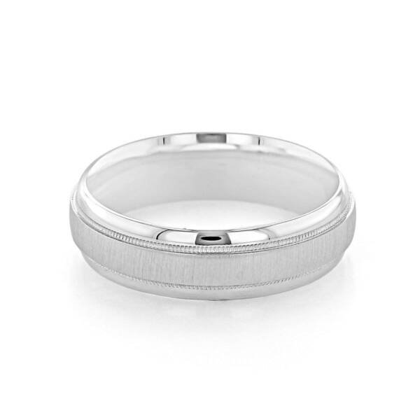 Sandpaper Finish Classic Men's Wedding Band - Image 2