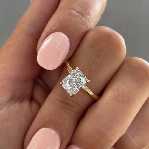 1.5ct Radiant Moissanite With Hidden Halo