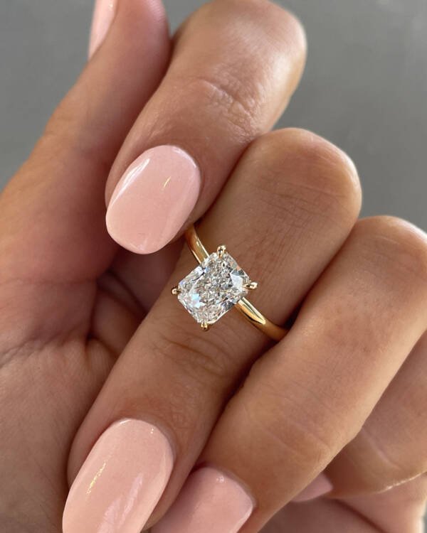 1.5ct Radiant Moissanite With Hidden Halo