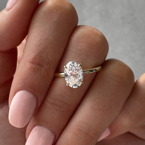 2.5ct Oval Moissanite With Hidden Halo