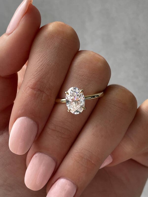 2.5ct Oval Moissanite With Hidden Halo