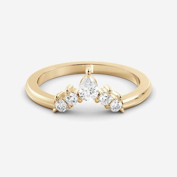 2ct Pear Moissanite 4 Piece Ring Set - Image 5