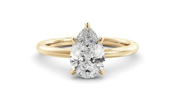 2ct Pear Moissanite 4 Piece Ring Set - Image 2