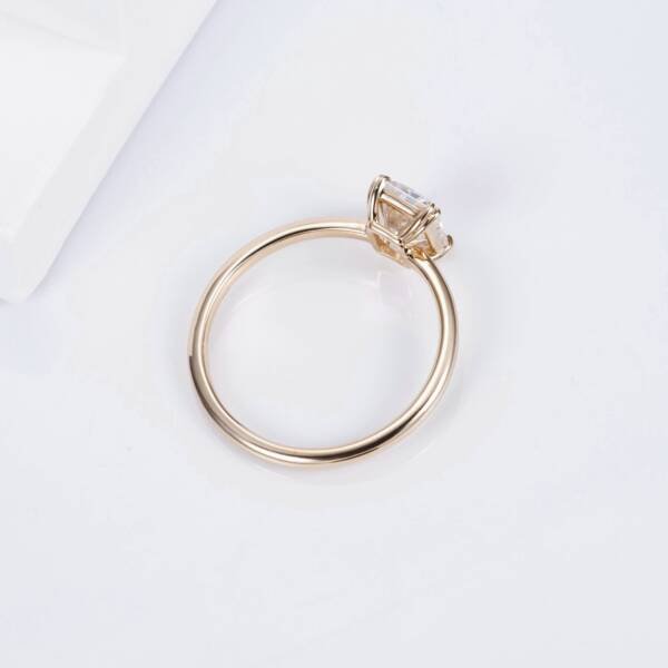 2ct Radiant Moissanite with Double claws in a low solitaire setting - Image 2