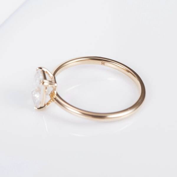 2ct Radiant Moissanite with Double claws in a low solitaire setting - Image 3