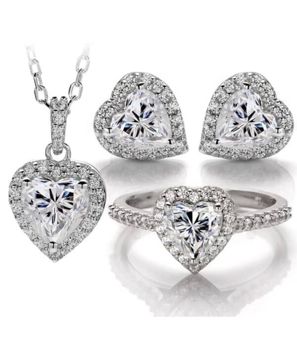 3-Piece Sterling Silver Moissanite Jewelry Set - Image 5