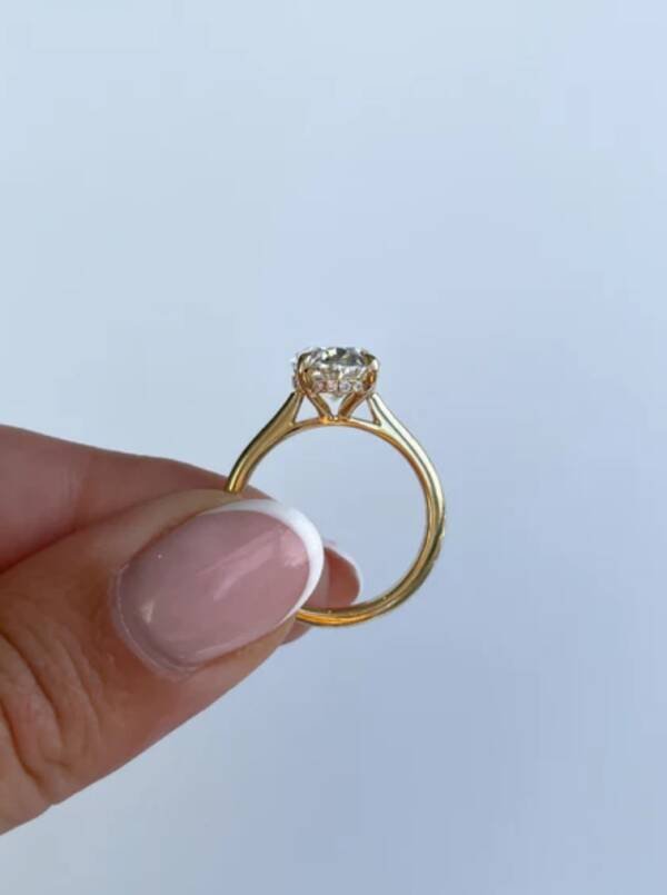 2.5ct 4 claw Oval Moissanite Tapered Cathedral - Image 4