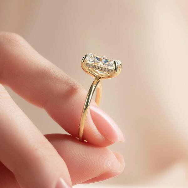 4ct Radiant Moissanite With Hidden Halo - Image 3