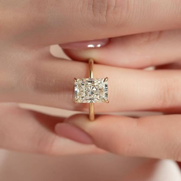 4ct Radiant Moissanite With Hidden Halo - Image 2