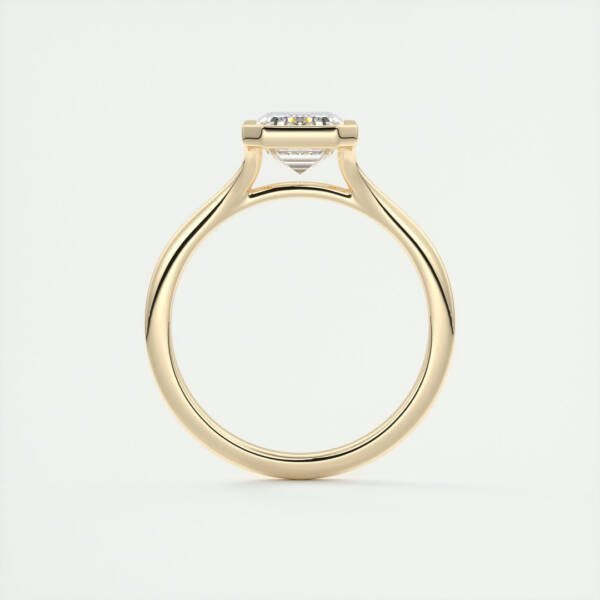2CT-3CT Split Shank Emerald Bezel Set Solitaire Engagement Ring - Image 7