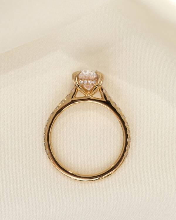 2ct Oval Moissanite With Double Claws And Hidden Halo - Image 2