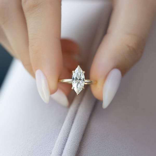 1.5ct Marquise Moissanite With Hidden Halo