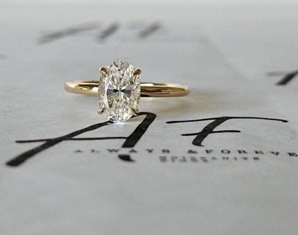 1.8ct Oval Moissanite Brilliant Cut Engagement Ring - Image 5