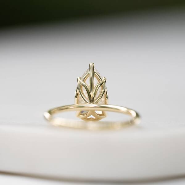 2ct Pear Moissanite with Petal Prongs - Image 2