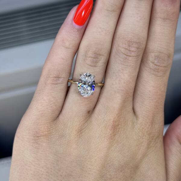 3.16ct Oval Lab-grown Diamond Engagement Ring - Image 3