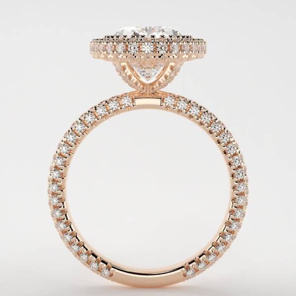4.5ct Oval Moissanite with Triple Micropavé halo - Image 2
