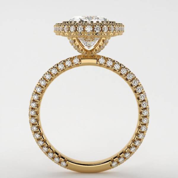 4.5ct Oval Moissanite with Triple Micropavé halo - Image 4
