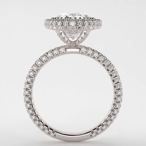 4.5ct Oval Moissanite with Triple Micropavé halo - Image 6