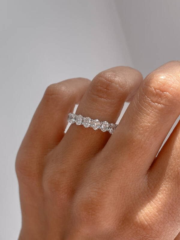 Oval Moissanite Eternity Band