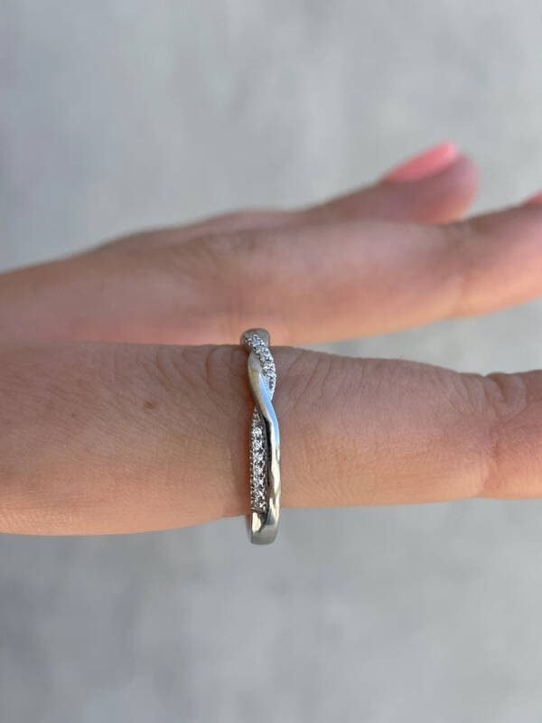 Moissanite Twist Wedding Band - Image 2