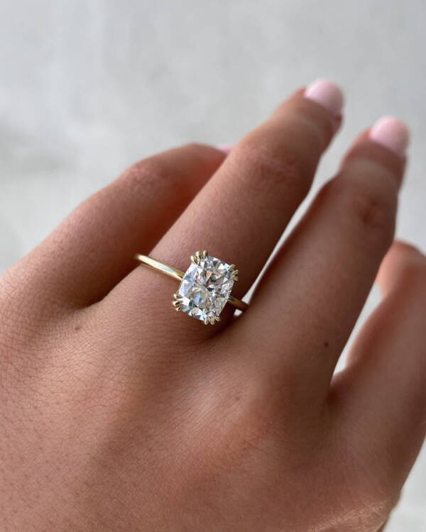 Elongated Cushion Cut With Double Claws - Image 2